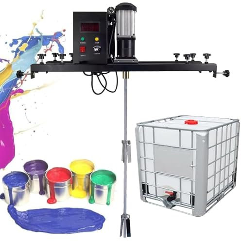 ZenSeFarin 980W Elektrische Tankmischermaschine, IBC-Farbmischer, Rührwerk Mit Stützaufhängung, Klappbarer Propeller, Teleskopbereich 72-120 cm, Für Tintenlöser Rührwerk,A