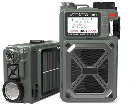 Radio Portatile Emergenza Militare, FM/AM/SW Radio di Soccorso con Ricarica Solare Radios Dinamo a Manovella con Torcia Elettrica Lampada Lettura LED 4000mAh Powerbank SOS Alarm Outdoor Camping