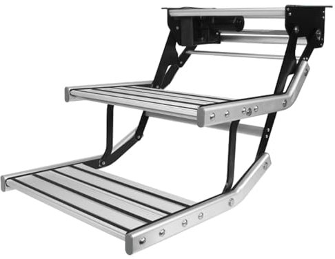 Marchepieds pour Camping-Car, Marchepieds Manuels Pliables pour Camping-Car, Tabourets Escamotables pour Caravane,Electric-Double-layerwithlight