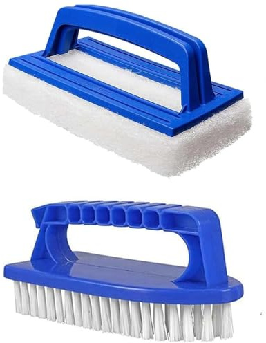Kettion Pool Schwamm Bürsten,2 Stück Poolreinigung Handschrubber Kunststoff Schwimmbad Bürste Wiederverwendbar Pool Handbürsten mit Griff zum Reinigen von Schmutz und Moos