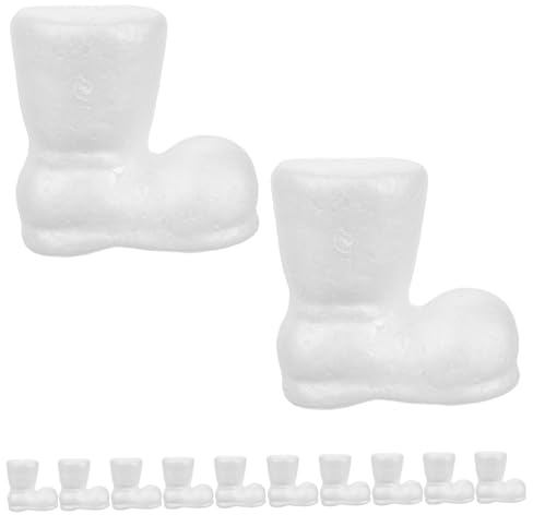 SUPVOX 12pcs Foam Christmas Boots Mini Santa Claus Boots for Christmas Diy Craft Decorations for Home Decor and Photography Props