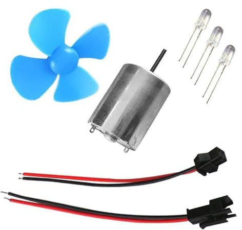 Kuntesetty Mini Generador Eólico Kit de Generador de Viento Motor para Turbinas Modelo de Mini Turbina Juguete de Inteligencia para Adecuado para Experimen, Multicolor, mi