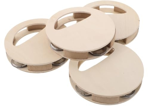 Mikinona 4 Stück Teiliges DIY Holzrassel Unbemalt Montessori Holzspielzeug für Jungen und Mädchen Musikalisches Motorikspielzeug zur Frühkindlichen Sensorischen Entwicklung Sicher und