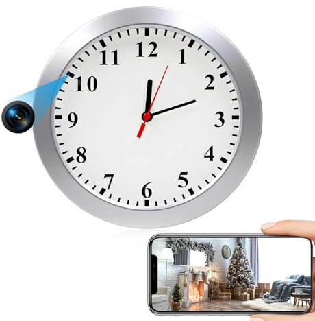 Sueirn Spy Camera WIFI Hidden, Clock Camera with Motion Detection, Wireless Nanny Cam with APP Control, Secret Camera for Home Security
