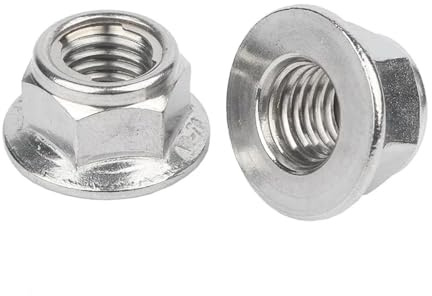 Tuerca de seguridad metálica de acero inoxidable DIN6927 con brida M4 M5 M6 M8(M4 20pcs)