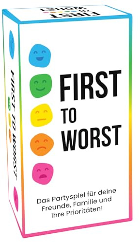 FIRST TO WORST — Das Kartenspiel, bei dem Ihr erraten müsst, wie eure Freunde und Familie Dinge bewerten | Lustiges Ranking- und Ratespiel für Spieleabende, Partys und als originelle Geschenkidee