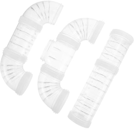 ASAKKURA Tunnel per Criceti in Plastica Bianca Esterno per Gabbia, Tubo Labirinto Modulari per Criceti, Ricci e Scoiattoli, Set per Ampliamento Habitat e Esercizio Sicuro