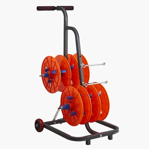 Portable Wire Spool Rack Cable Caddy, Heavy Duty Multi-Spool Dispenser with Storage Tray, Multiple Axles Wire Reel Holder for Electrical Cables and Wire Management