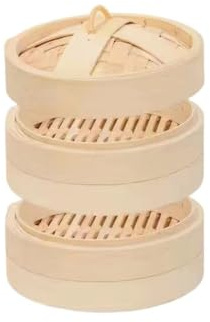 2 Vaporeras 1 Tapa Vaporera De Bambú Olla De Vapor Dimsum