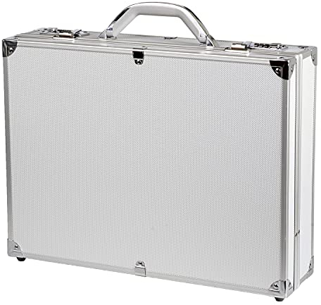 ALUMAXX 45103 Attachékoffer OCTAN, Aktenkoffer aus Aluminium, Geschäftskoffer Alu, Dokumentenkoffer, Business Koffer für Aktenordner, Silber, 44,5 x 33 x 10 cm