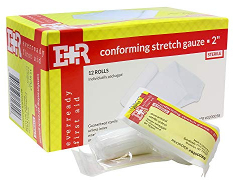 Ever Ready First Aid Sterile Conforming Gauze Roll Bandage - Box of 12-2 inch