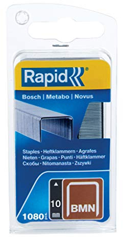 Rapid Tackerklammern Typ BMN, 10mm Klammern, 1.080 Stk., Feindrahtklammern für Bosch, Metabo und Novus Hand- und Elektrotacker