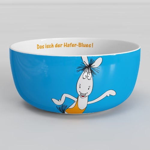 sufe - Äffle & Pferdle Müslischüssel 'Hafer-Blues' - Porzellan, 600 ml, Casual, gegossen, Mikrowellenfest