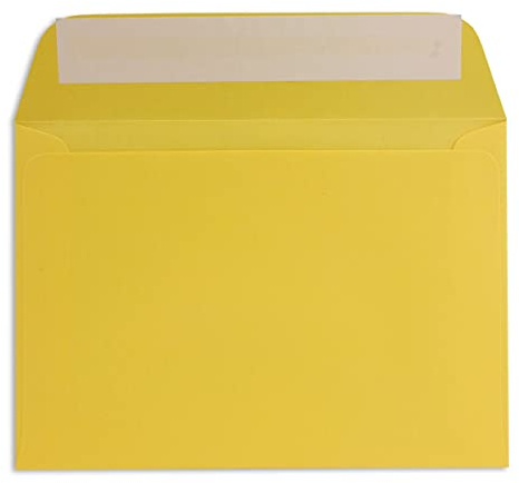 75 DIN C6 Brief-Umschläge Honig-Gelb - 11,4 x 16,2 cm - 90 Gramm Haftklebung Standard Brief-Kuverts für Taufe & Einladungen von Ihrem Glüxx-Agent