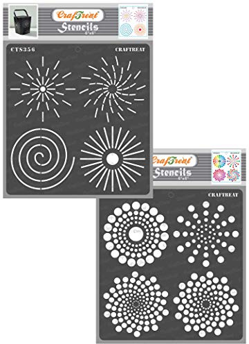 CrafTreat Dot Mandala schablonen zum malen An leinwand, holz, papier kunst, wand, boden, scrapbooking Und bullet journal -6X6 inches-2pcs-wiederverwendbar swirl outline mandala schablonen für handwerk