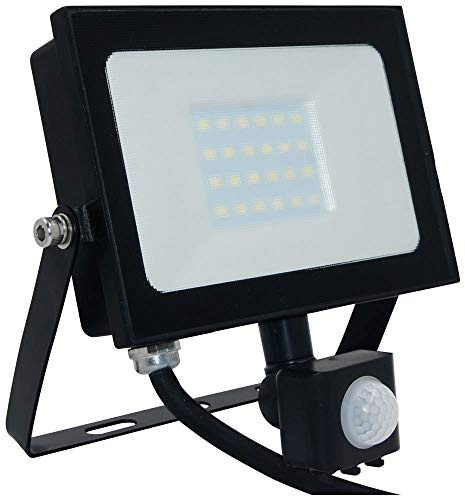 Phoebe LED Floodlight 20W Atlas-Mini PIR Sensor IP65 (100W Equivalent) 4000K Cool White Black 1500lm Floodlights Security Motion External Outdoor Auto Weatherproof Light