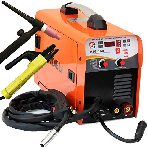 160AMP MIG/MAG/Flux/Lift TIG/MMA 5 in 1 IGBT DIGI DC Inverter Welder Gas/GASLESS Welding Machine with MIG Torch, Lift TIG Torch and Accessories