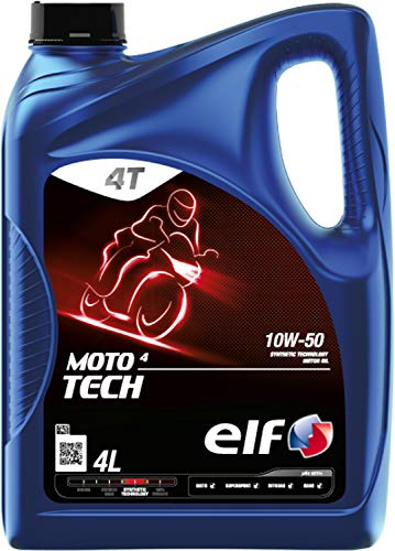 ELF MOTO 4 Tech 10W50 4L - Premium 4T 10W-50 Motorcycle Oil Synthetic 4 Motorbike Oil