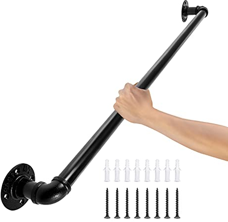 VEVOR 0,9 m Corrimano Scale per Interne Esterni, Ringhiere a Parete in Acciaio, Tubo 1 Pezzo, Ringhiera Passamano Montaggio a Parete Capacità 200 kg Maniglia