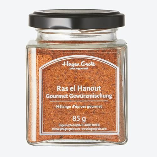 Hagen Grote Gourmet Gewürzmischung Ras el Hanout aus Kräutern und Gewürzen weltbester Anbaugebiete, 85 g Glas