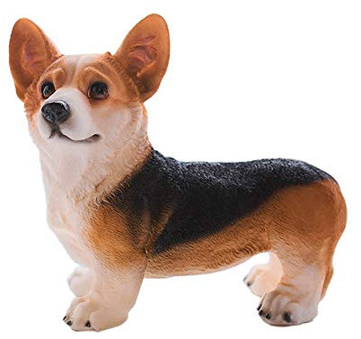 Garten Outdoor Statue Outdoor Garten Dekoration, Terrasse Garten Simulation Corgi Hund Dekoration, Miniatur Garten Ornament Hof Rasen Weihnachtsdekorationen und Geschenk (Farbe: A)