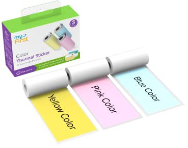 Thermal Refill for myFirst Camera Insta 2 and myFirst Camera Insta Wi (Thermal Paper & Multi design thermal sticker) Instant Camera for Kids (Thermal Sticker Pink Blue Yellow)