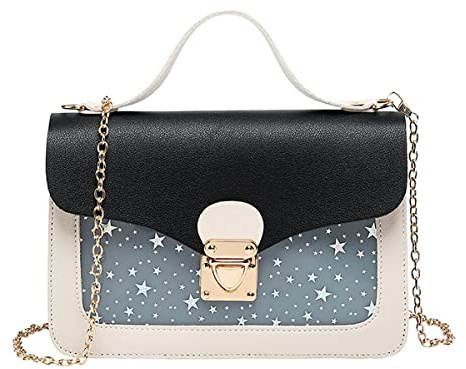 A-QMZL Bandolera Niñas, Mujer Bolso de Hombro Pequeña Lindo Nuevo Modelo Bandolera Cadena Cruzado Crossbody Bag Cuero PU Bolsos Mano para Teléfono Móvil (negro)