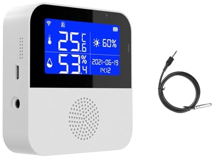 Termostato senza fili Tuya Smart Home WIFI Auntura del sensore di umidità di temperatura Igrometro esterno Rilevatore del termometro for cellulare Controllo del telefono cellulare Termostato per risca