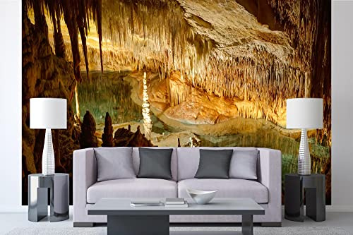 Vlies Fototapete NATÜRLICHE HÖHLE 375 x 250 cm (inkl. Kleister) - Vlies Tapete, Wandtapete, Wandbilder - Tapete für Wohnzimmer Schlafzimmer, Büro, Küche - Montagefertig