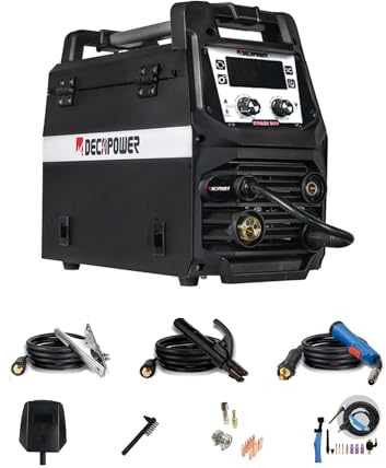 Decapower SYNMIG 200A Saldatrice MIG senza gas Sinergia MMA MIG MAG FLUX LIFT TIG 4 in 1 Attrezzatura per saldatura (PACK2)