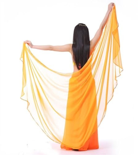 Bauchtanz Schal Bauchtanz-Schleier, Schmetterling, Motten, Flügel, einfarbig, Chiffon, Kopftuch, Schal, 250 x 120 cm. Bauchtanz Seidentuch (Color : Orange)
