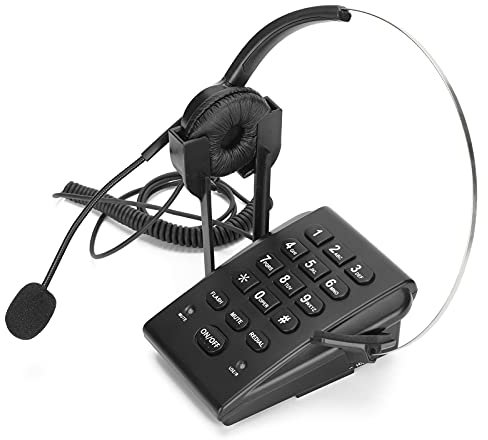 Teléfono con Cable con Auriculares, Auricular con Cable para Centro de Llamadas, Teléfono con Micrófono Omnidireccional, Auriculares con Cancelación de Ruido para Oficina de Centro