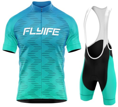 Maillot de Ciclismo para niños y niñas, Camiseta de Manga Corta y Pantalones Cortos con Almohadilla para el Asiento con 9D Gel Acolchado para Equipos Pro (TYP-5,3XL)