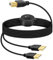 RIIEYOCA 2,5m Cable de Impresora usb, 2 USB-A a USB-B Cable de Impresora Splitter con Botón Toggle, 2 en 1 salida Compartida para Impresora, Escáner