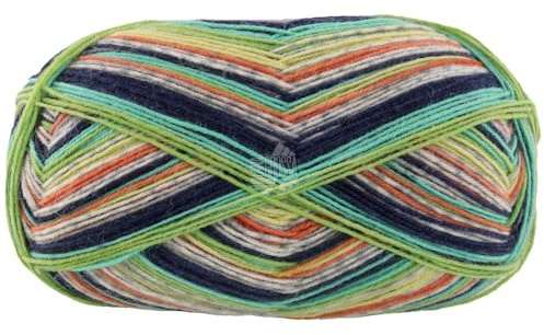 LANA GROSSA Meilenweit 100 Aktion | Sockenklassiker, bedruckt und waschmaschinenfest | Handstrickgarn aus 75% Schurwolle & 25% Polyamid | 100g Wolle zum Stricken & Häkeln | 420m Garn FB3009