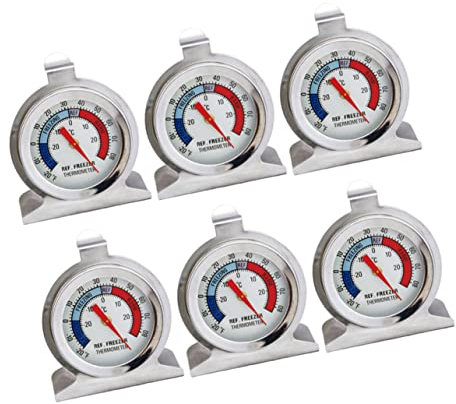 POPETPOP 6 Pièces Thermomètre De Réfrigérateur Congélateur Thermomètre Acier Inoxydable Maison Bureau
