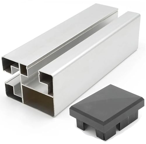 HORI Design Pfosten - WPC Sichtschutz - Aluminium - Stecksystem - Zaun - Garten - Gartenzaun - Lamellenzaun - Windschutz - Zaunelemente - Silber I für 180 cm Zaunhöhe - zum Aufschrauben