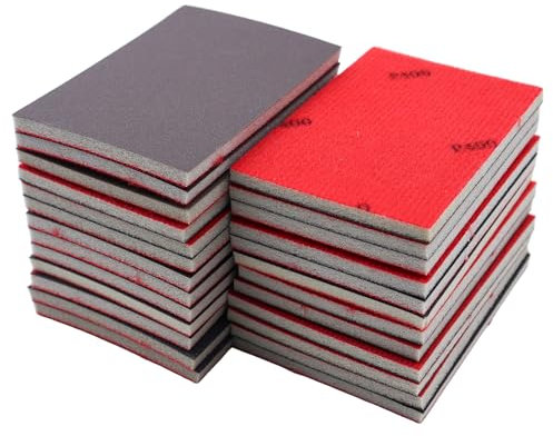 OMJMYY 26 Stück Schleifschwämme 180-4000 Körnung Schleifblock Weiches Flexibles Nass-Trocken-Schleifpapier Weich Sand Block Schleifpads für Holz Metall Farbe Trockenbau Autokarosseriereparatur