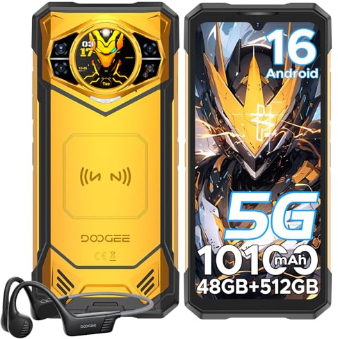 DOOGEE S200X Rugged Smartphone 5G, 48GB+512GB, Android 16, con Cuffie Conduzione Ossea, 1.32 Rear Display, 10100mAh, 6.72 FHD+ 120Hz Telefono Indistruttibile,100MP+20MP/NFC/BT5.2/WiFi6/5G Dual SIM