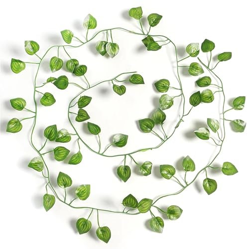QJFORU Fake flowers,flower bouquet,silk flowers,Garlands 2.1M Artificial Plants Ivy Leaf Garland Party Bedroom Home Garden Wedding Decoration Outdoor DIY Bride Wreath(C)(D)
