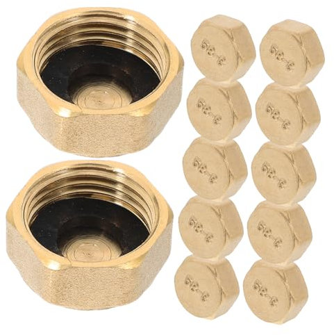 BESTYASH 12pcs Plumbing Fittings Cap Brass Blanking Plugs Threaded Pipe Stoppers