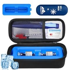 Marvero Borsa Termica per Insulina da Viaggio, Portatile per Farmaci Diabetici, Organizer per Farmaci Refrigerati con Impacchi di ghiaccio e mattoni di ghiaccio,Borsa Termica Medicinali