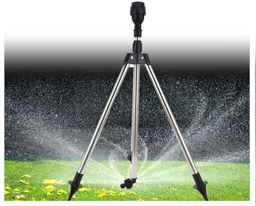 Rotating Tripod Sprinkler,Edelstahl Rotary Bewässerung Stativ Teleskop Unterstützung Sprinkler,Sprenger Garten, beregner für Garten, verstellbare Runddüse, Garten-Rasensprenger (2PCS)