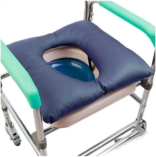 Coussin de chaise de toilette, anti-escarres en polyuréthane, coussin de siège de chaise de douche, coussin épais en coton doux pour chaise percée de chevet et fauteuil roulant, support confortable