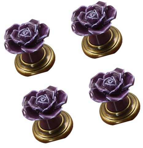 Pomos de cerámica multiusos para gabinetes, paquete de 4 unidades, aleación de zinc resistente con tornillos, manija de cajón, mejoras decorativas de cerámica para cajones