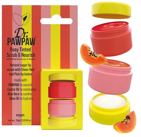 Dr.PAWPAW Scrub and Nourish Rosy Tinted Lip Collection 24g