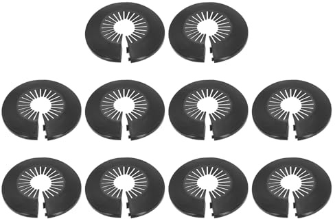 QUARKZMAN 10 Piezas Cubre Tubos Brida Decoración 1.18 A 1.97 Negro | (30-50mm), Cubierta Agujero En Pared Plástico, Con Clip, Para Tuberías Bajo Fregadero Collarín Escalonado, Para Baño