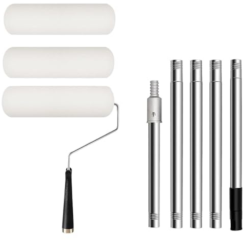 Home Painting Set – Wall Roller Brush, Ceiling Decor Applicator | Complete Painter Supply Gear, Premium Tray Handle Extension, Quick Dry Coating System for Interior Renovation Projects