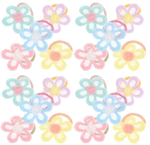 MOLUCKFU 30 St Elastiska Babyhårsnoddar med Blommor Mjuka och Skonsamma Hårband för Små Flickor Söta Håraccessoarer för Pojke Flicka och Tonåringar Inga Märken för Vardag och Fest