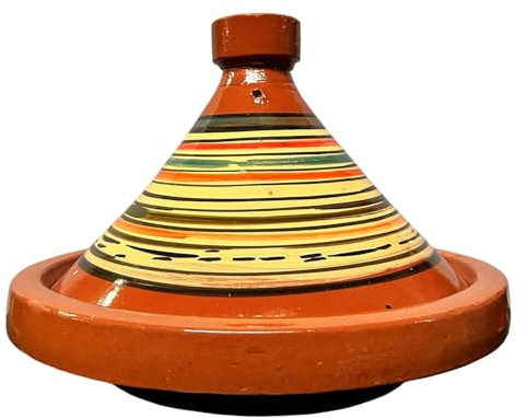 Tajine XL 35 cm Terracotta Hand Painted - Traditional Moroccan/Tunisian Pot + Free Ebook 2611251351
